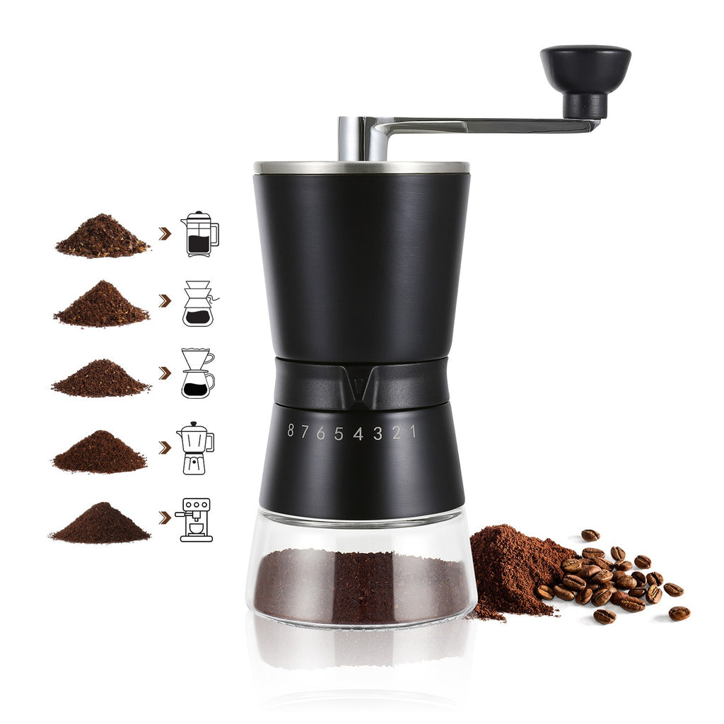Black Hand-Crank Coffee Grinder image 1