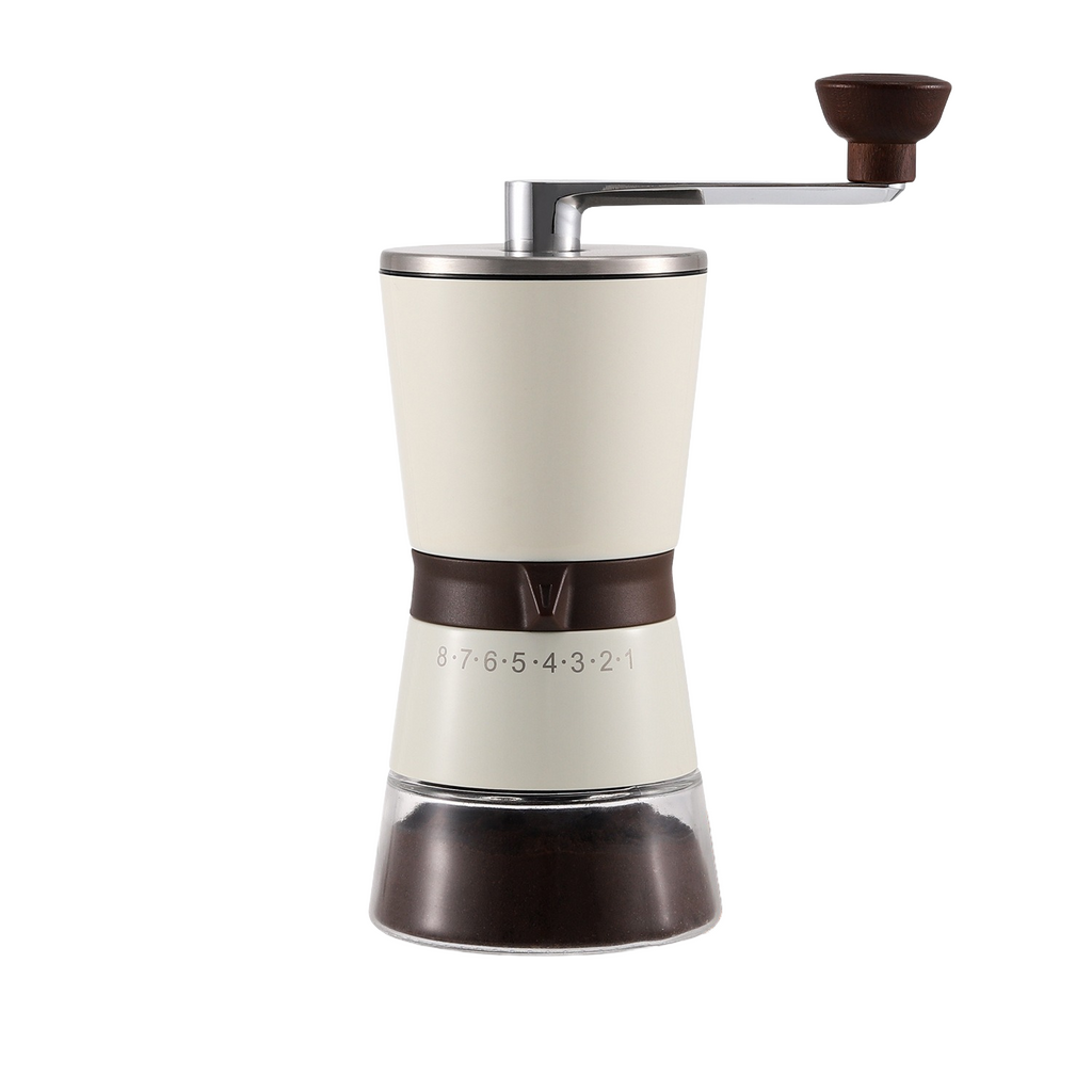White Hand-Crank Coffee Grinder image 0