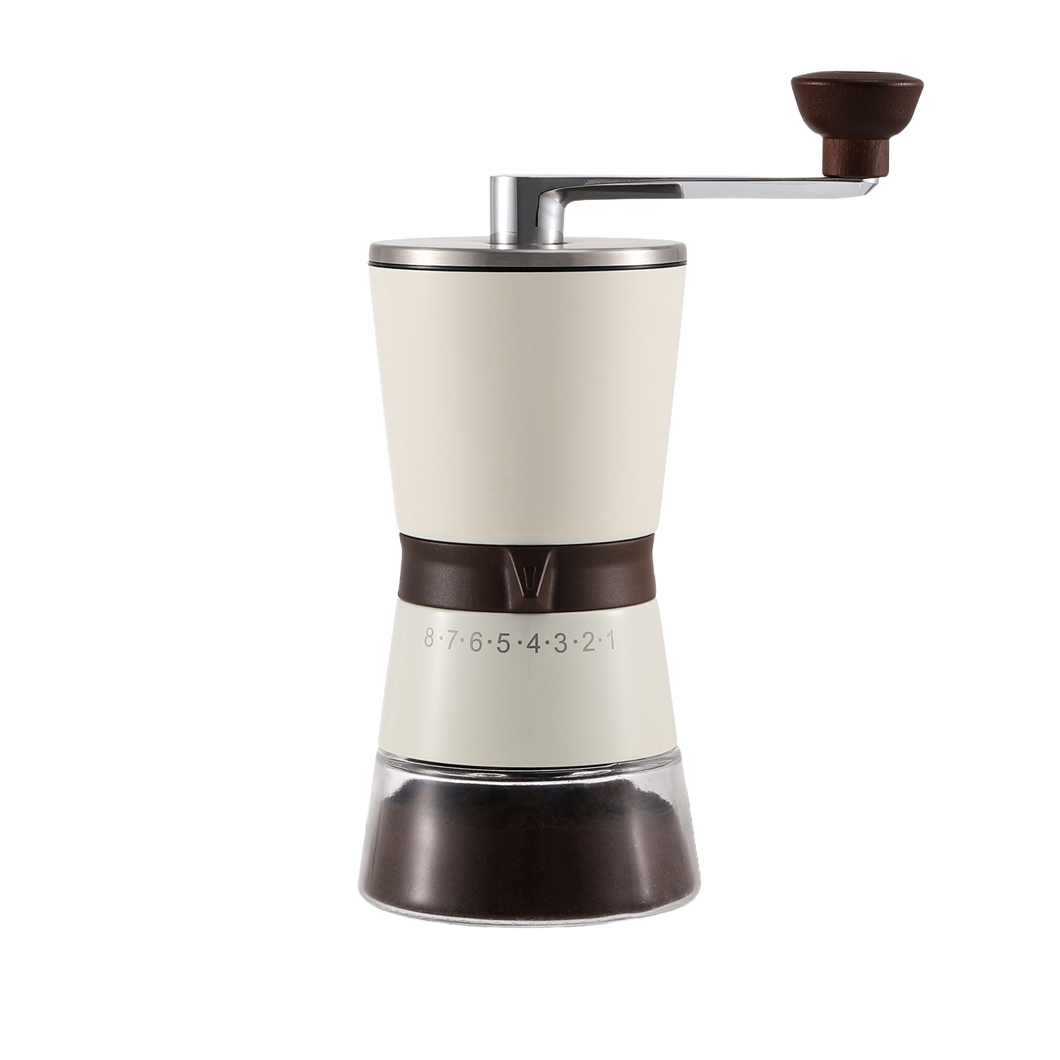 White Hand-Crank Coffee Grinder image 0
