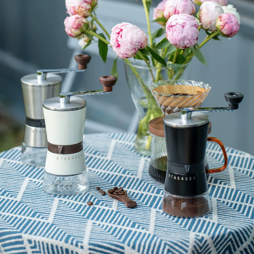 Silver Hand-Crank Coffee Grinder image 1