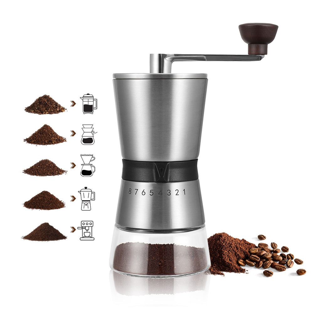 Silver Hand-Crank Coffee Grinder image 2